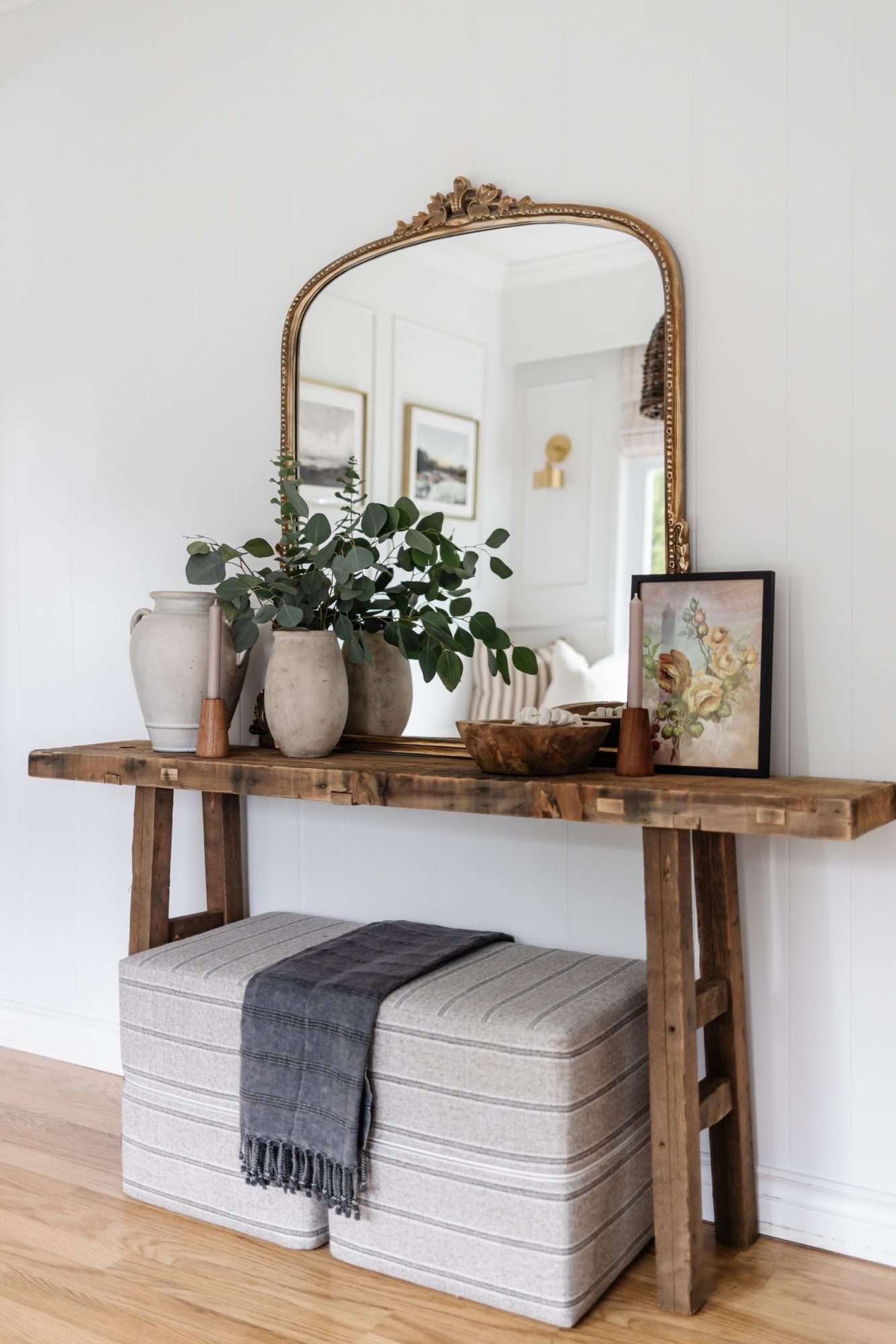 Entryway Table Decor Ideas, Rustic Entryway with wooden console
