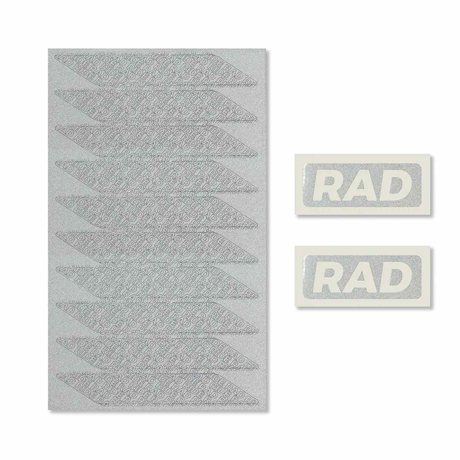 sheet of reflective safety stickers on white background