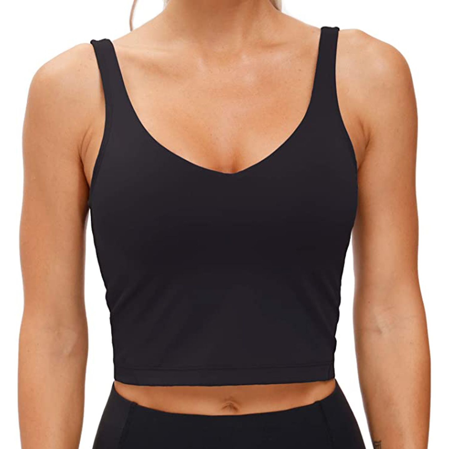 Lrady Womens Yoga Tank Sports Bras Removable Padded Fitness Workout Running Crop Tops
