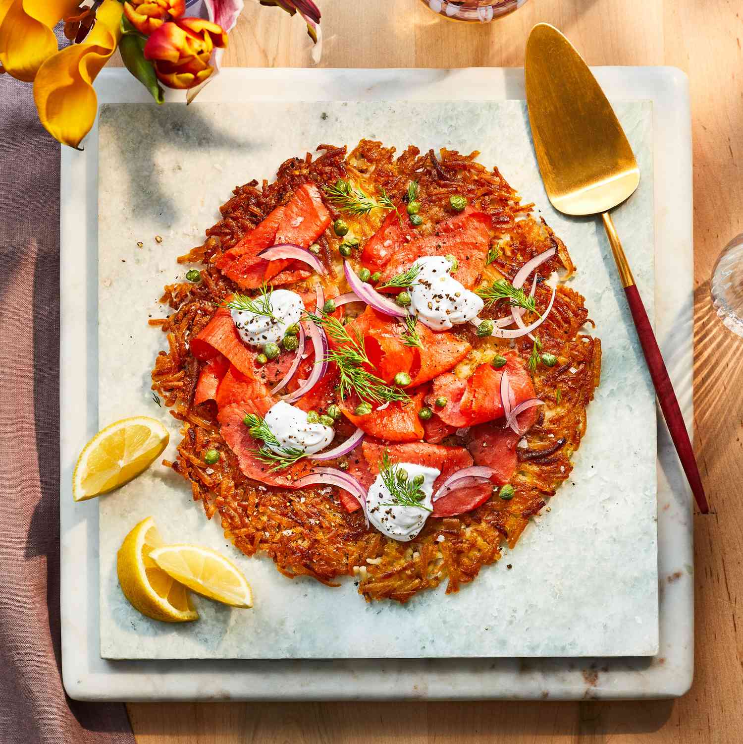 Skillet Hash Browns with Smoked Salmon