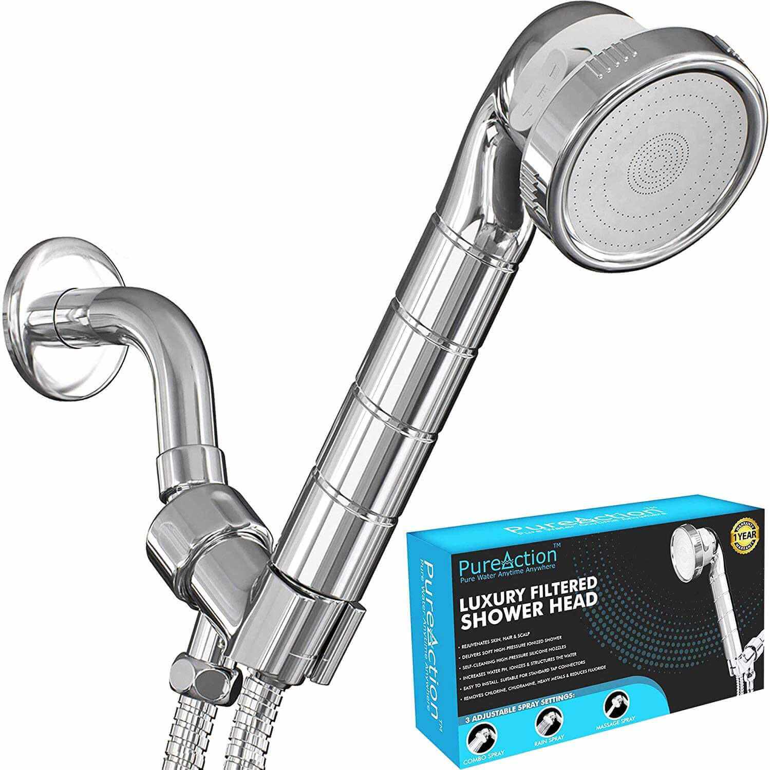 High-Pressure Showerhead Best Filters Chlorine & Fluoride Details about   Filtered Shower Head 
