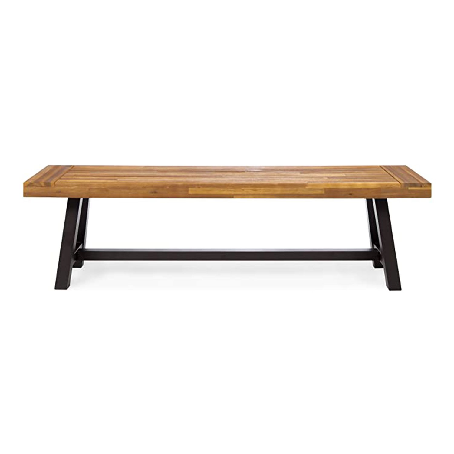 Christopher Knight Home Carlisle Outdoor Acacia Wood and Rustic Metal Bench