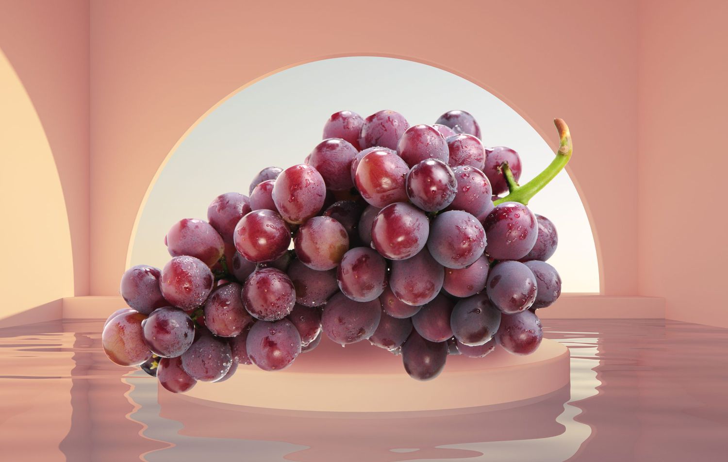 floating grapes