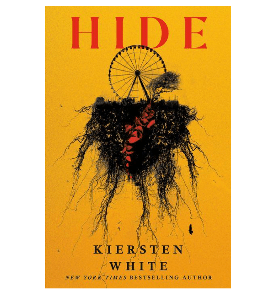 Yellow book cover with creepy image of a ferris wheel for Hide by Kiersten White