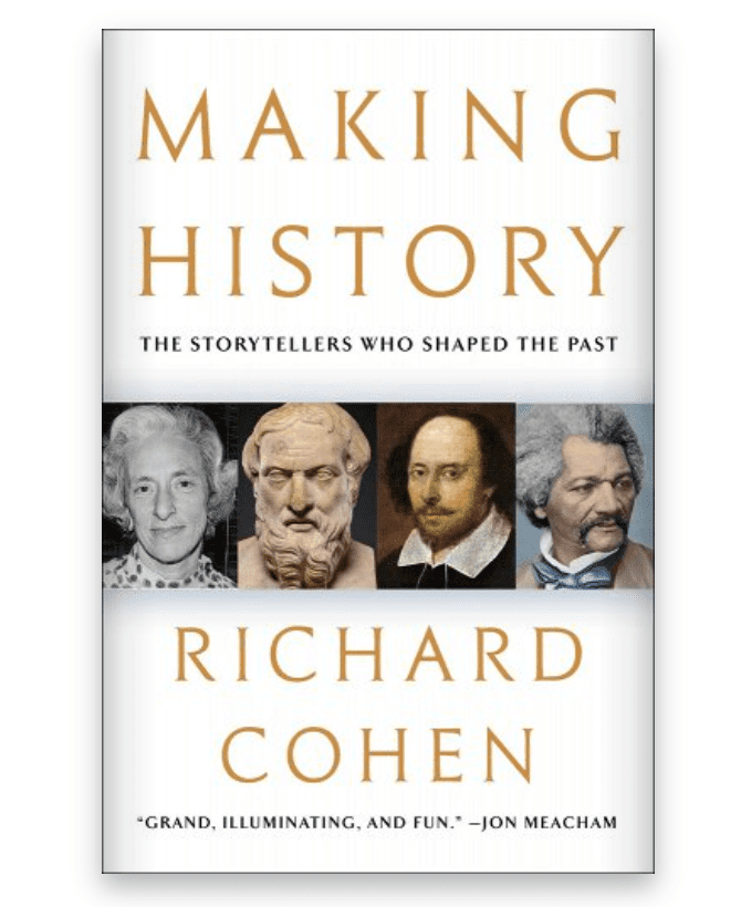 Images of historians on a cover of Making History book