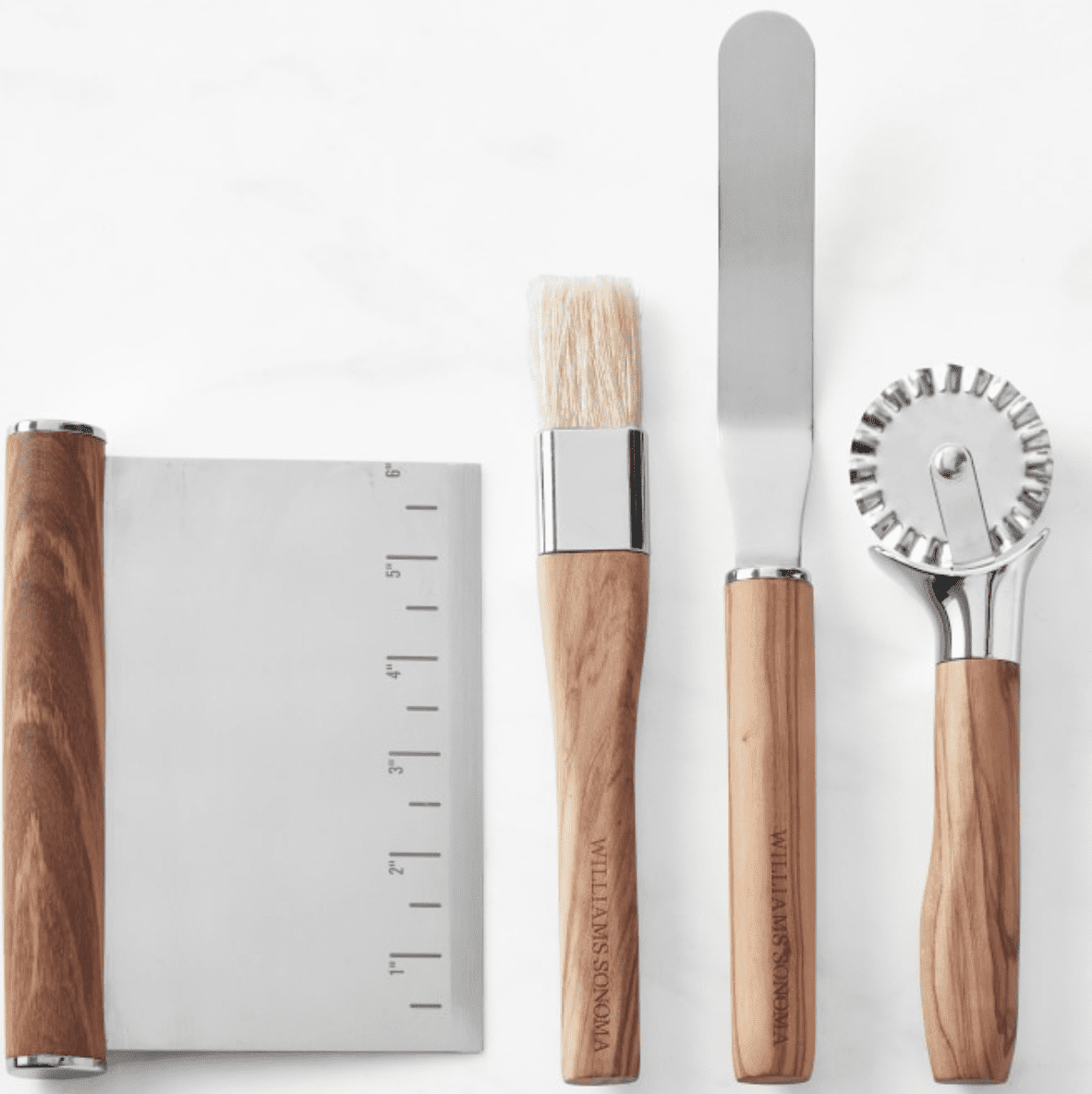 Williams-Sonoma Olivewood Pastry Tools, Set of 4