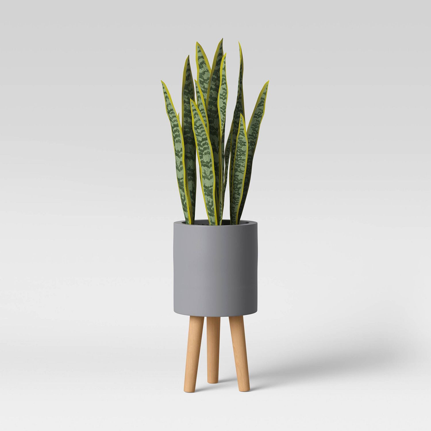 Faux Snake Floor Plant in Pot with Legs Gray/Green - Project 62