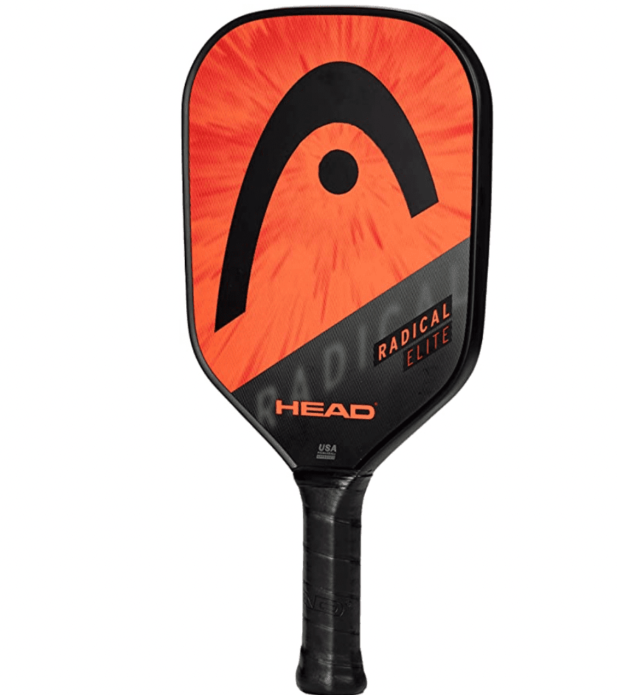 HEAD red pickleball paddle with a black curve