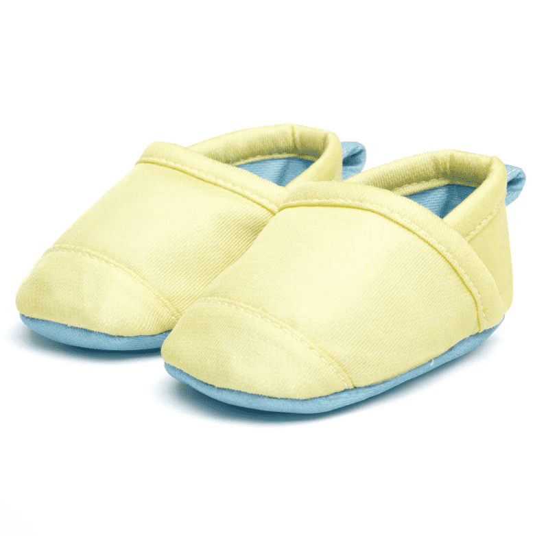 Yellow baby slippers