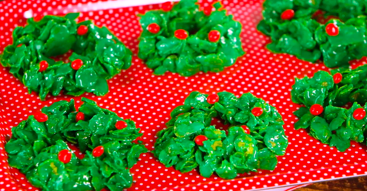 Cornflake Wreath Christmas Cookies