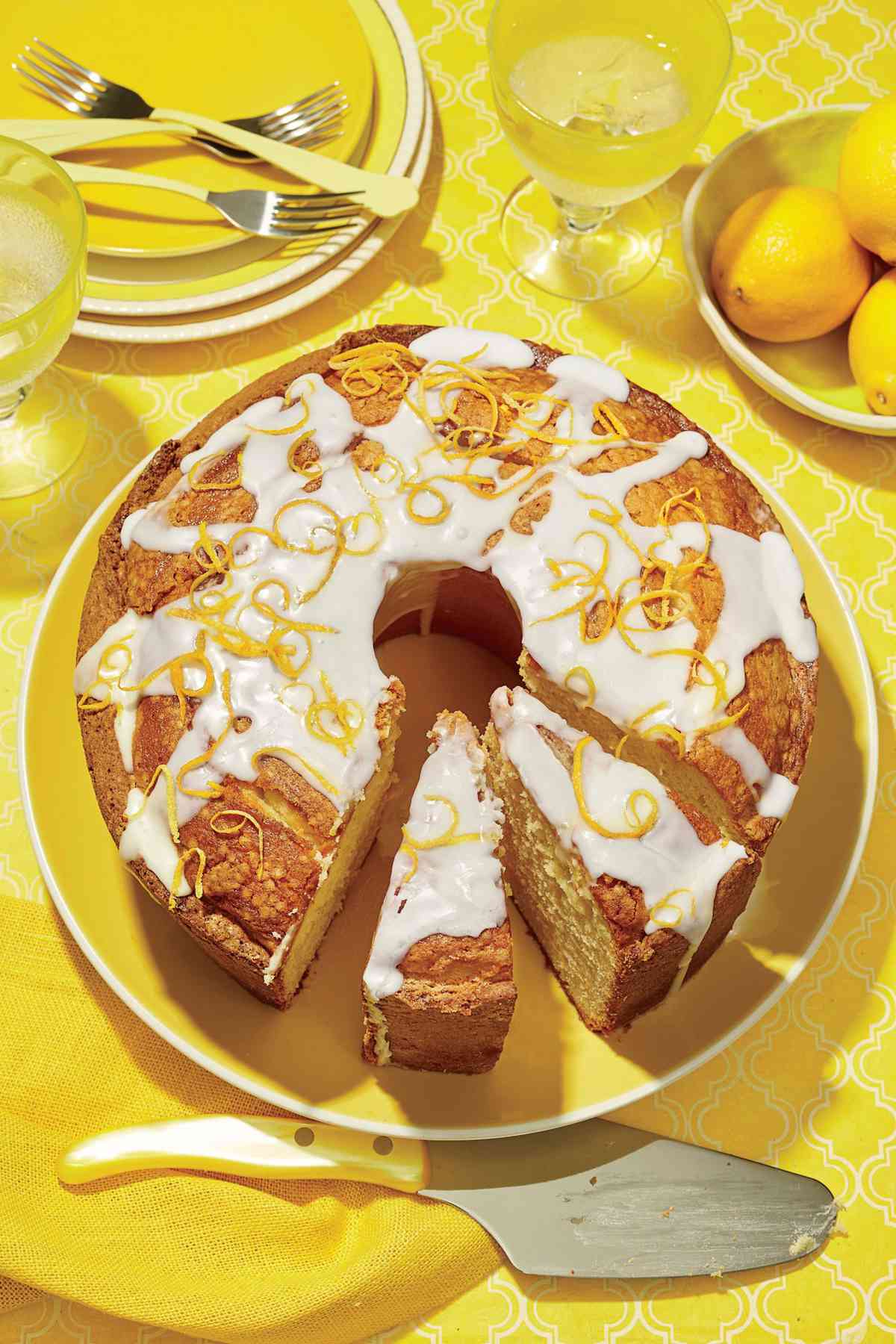 Lemon-Vanilla Pound Cake with Lavender Glaze