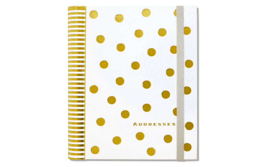 Gold Dots Large Address Book