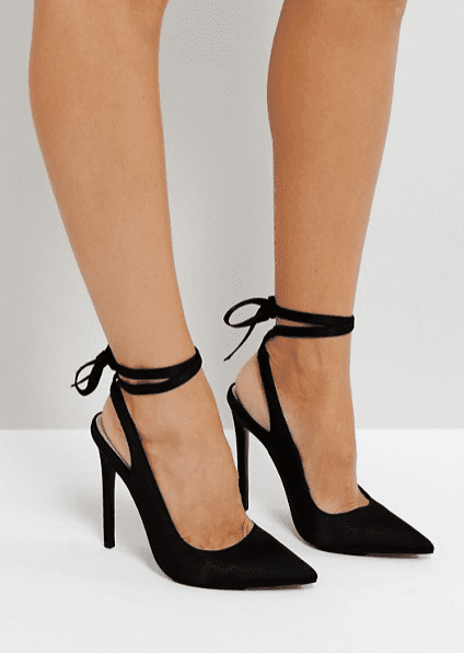 Pointed Toe Tie-Up Heels