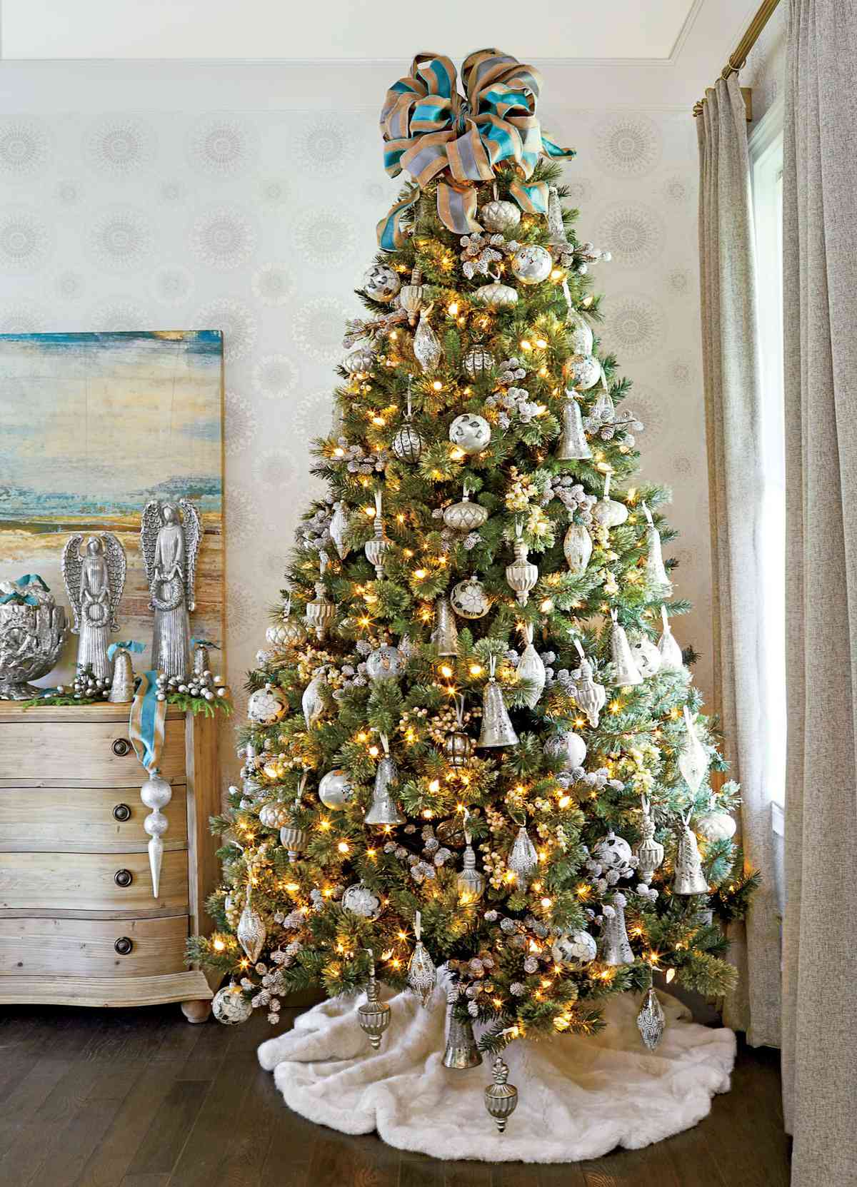 Silver White and Gold Tree