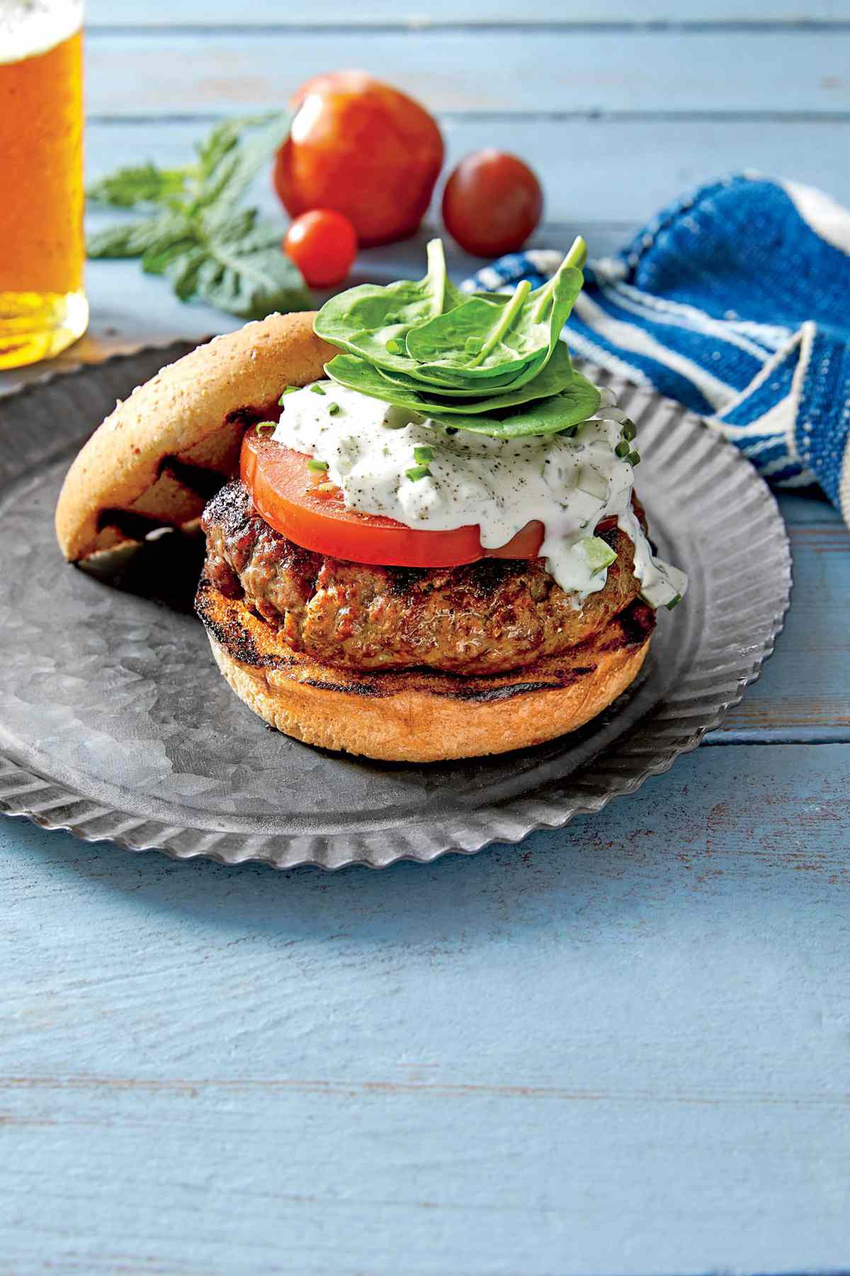 Burgers with Green Tomato Mayonnaise