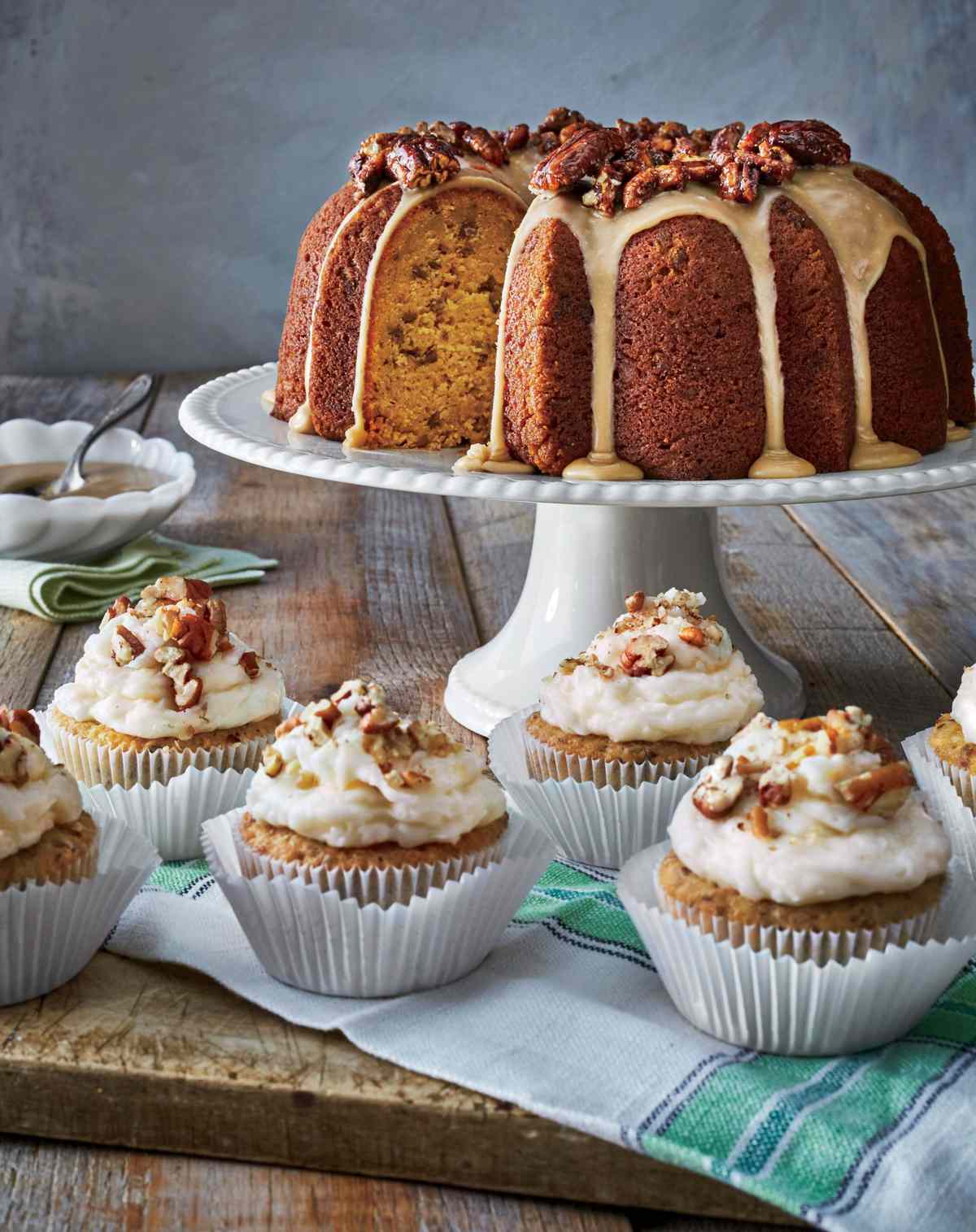 Toasted Coconut-Pecan Cupcakes with Coconut-Cream Cheese Frosting
