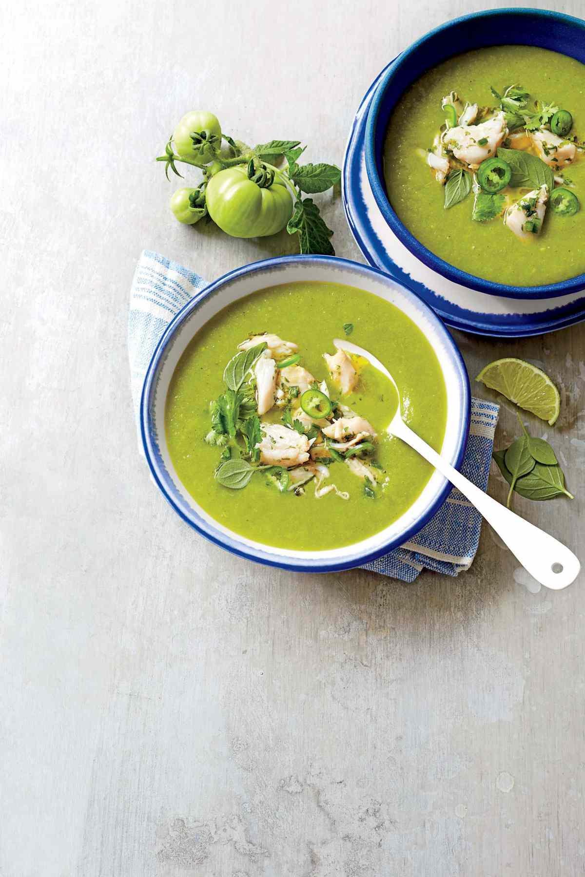 Green Tomato Soup with Lump Crabmeat