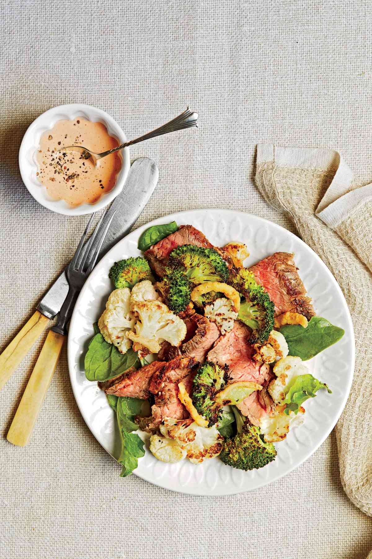 Charred Steak Salad with Spicy Dressing