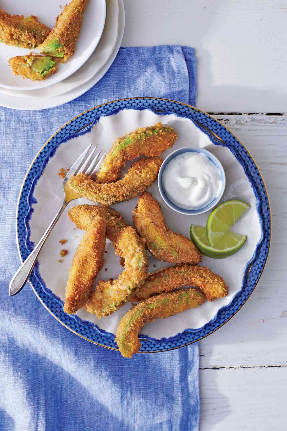 Avocado Fritters with Lime Cream