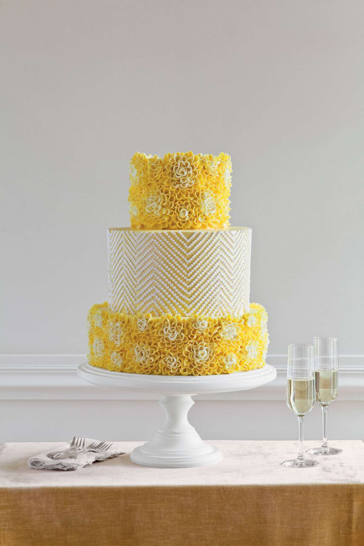 Bright Blooms Wedding Cake