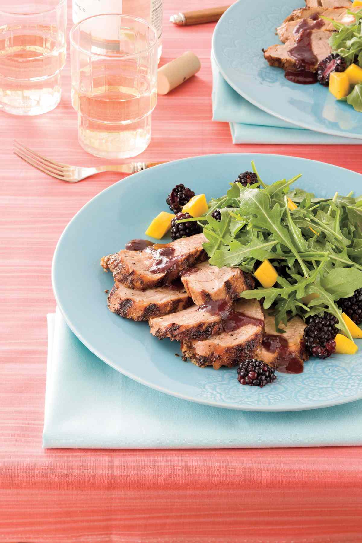 Recipes: Spicy Grilled Pork Tenderloin With Blackberry Sauce