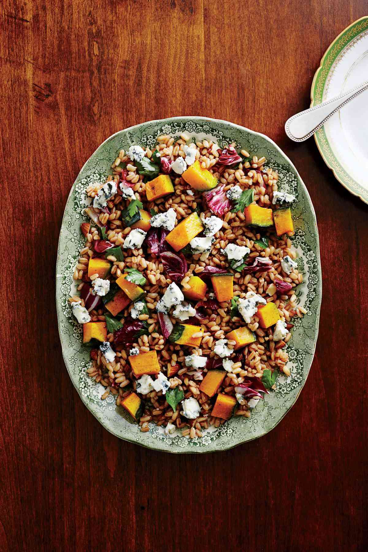 Roasted Squash with Farro and Almonds