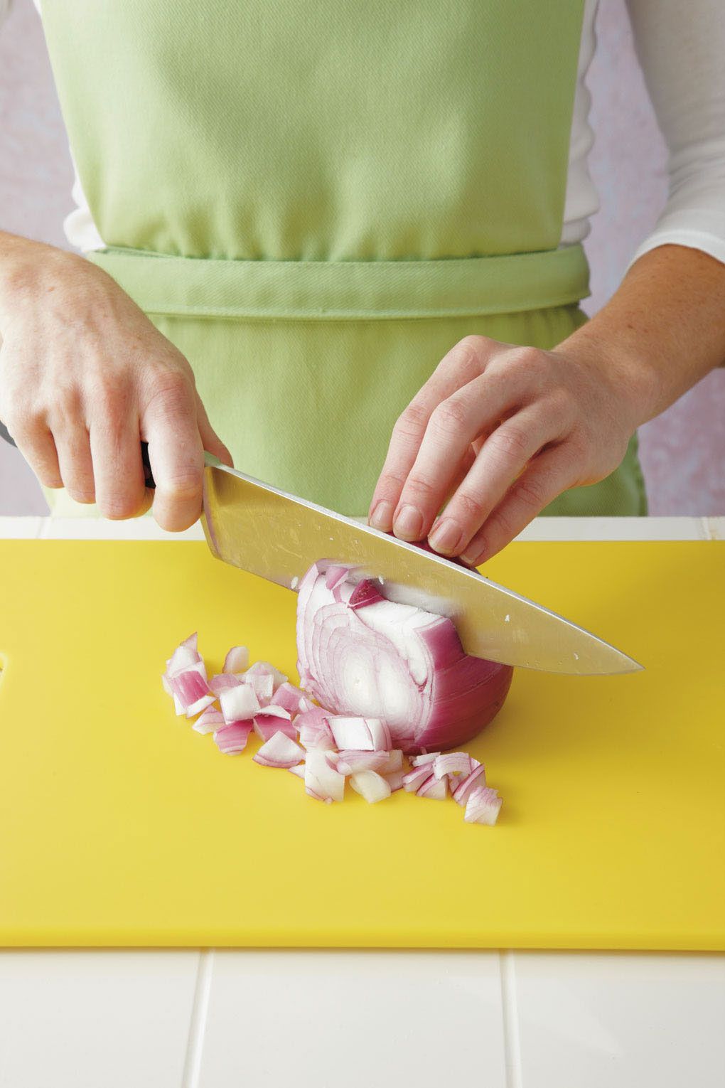 Chopping a Red Onion