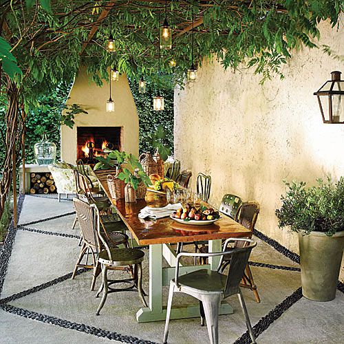 Inviting Patio Outdoor Fireplace
