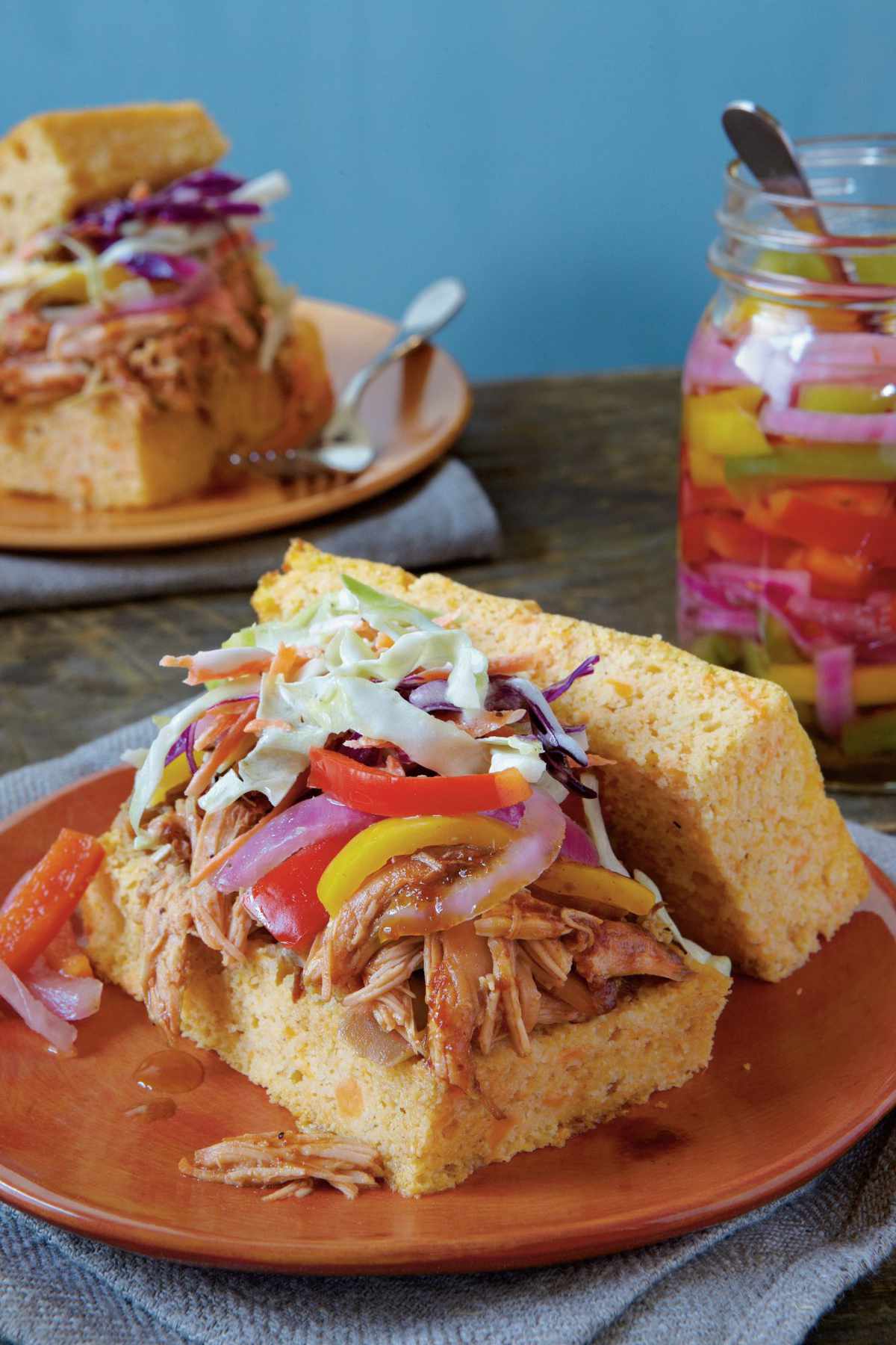 Slow-Cooked Barbecued Chicken Sandwiches