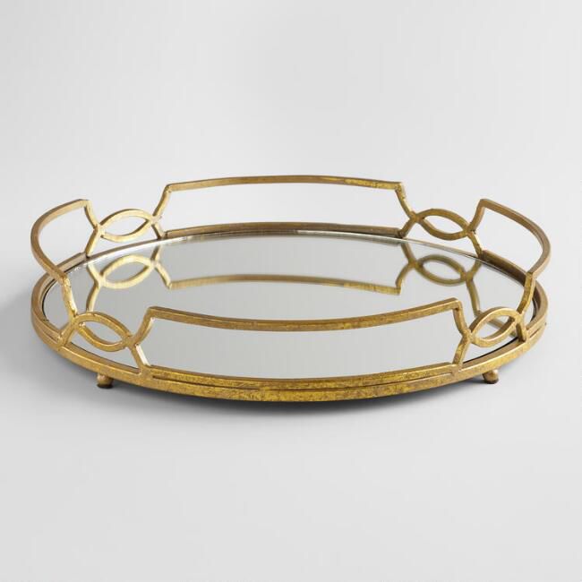 Gold Mirrored Tabletop Tray