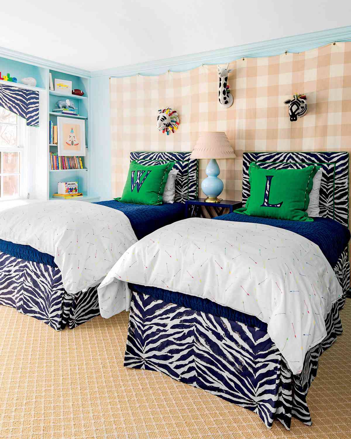 Colorful Zebra Twin Bedroom
