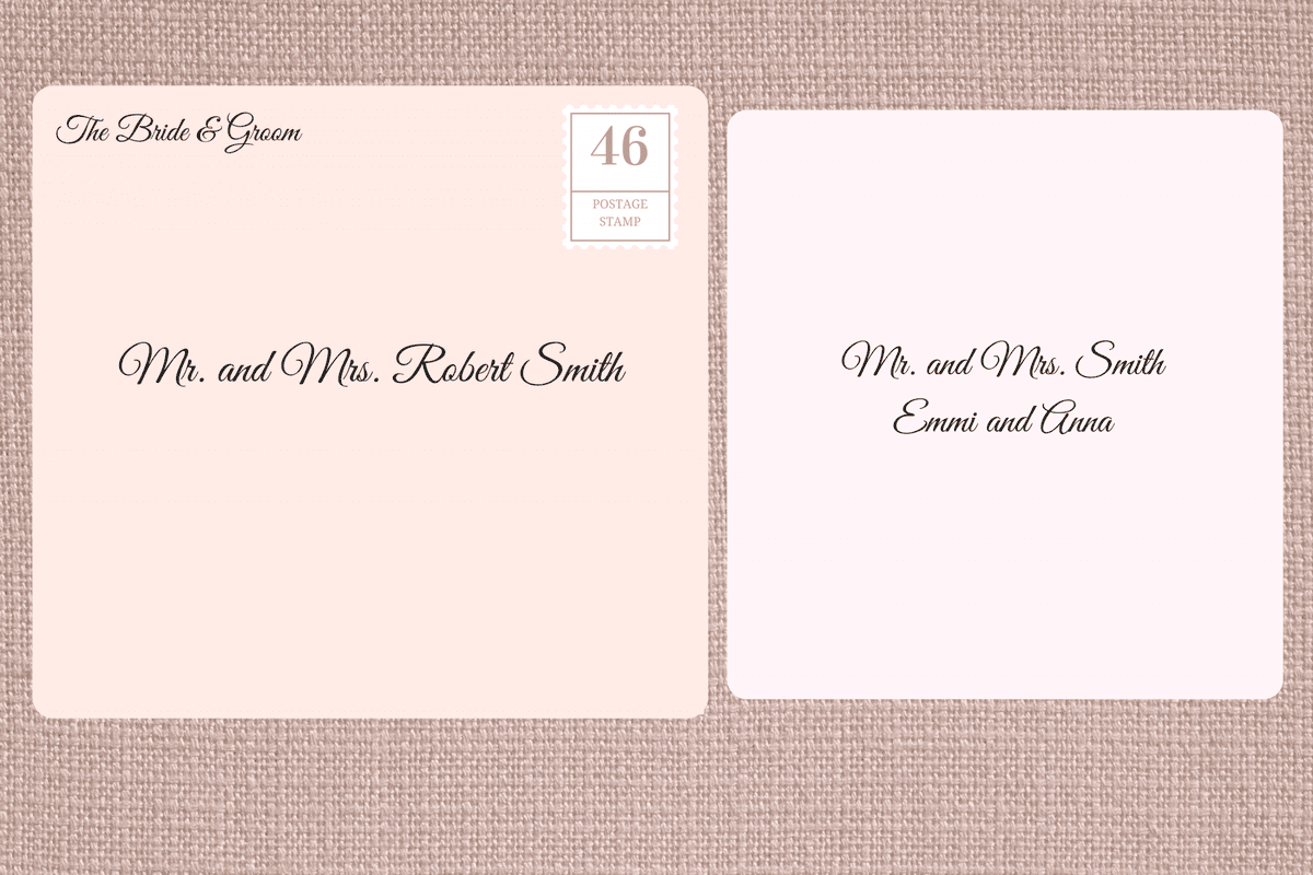 Addressing Double Envelope Wedding Invitations to Family with Young Children