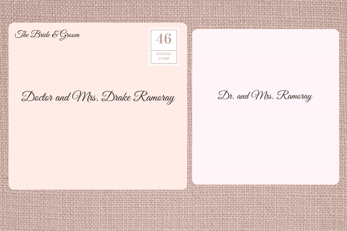 Addressing Double Envelope Wedding Invitations to Doctor