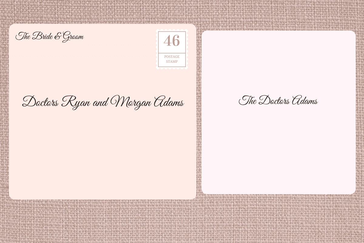 Addressing Double Envelope Wedding Invitations to Married Doctors