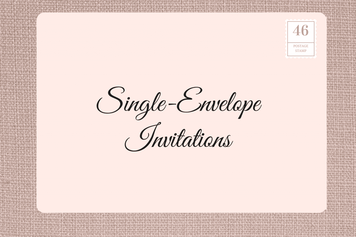 Singe Envelope Wedding Invitations