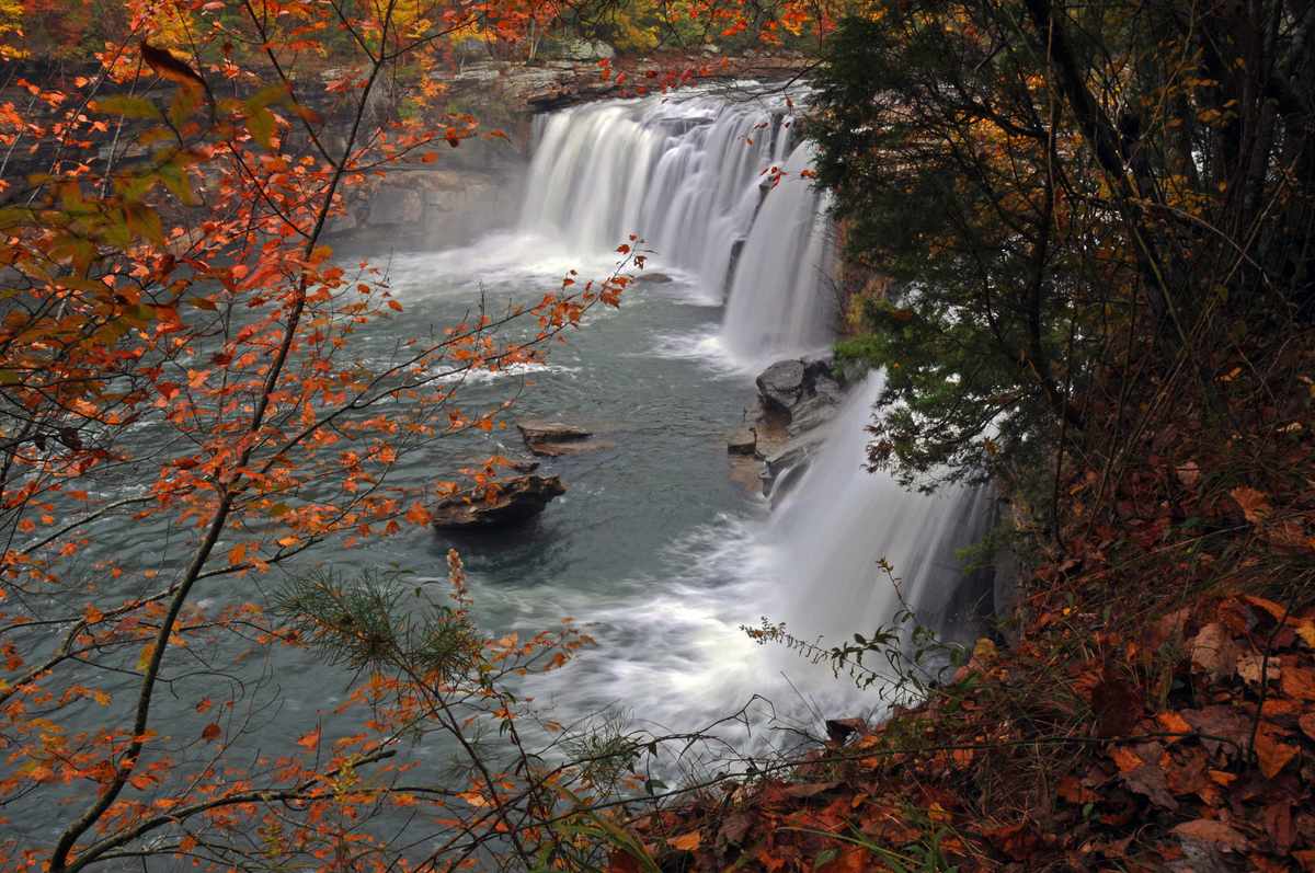小河流峡谷自然保护秋天的颜色