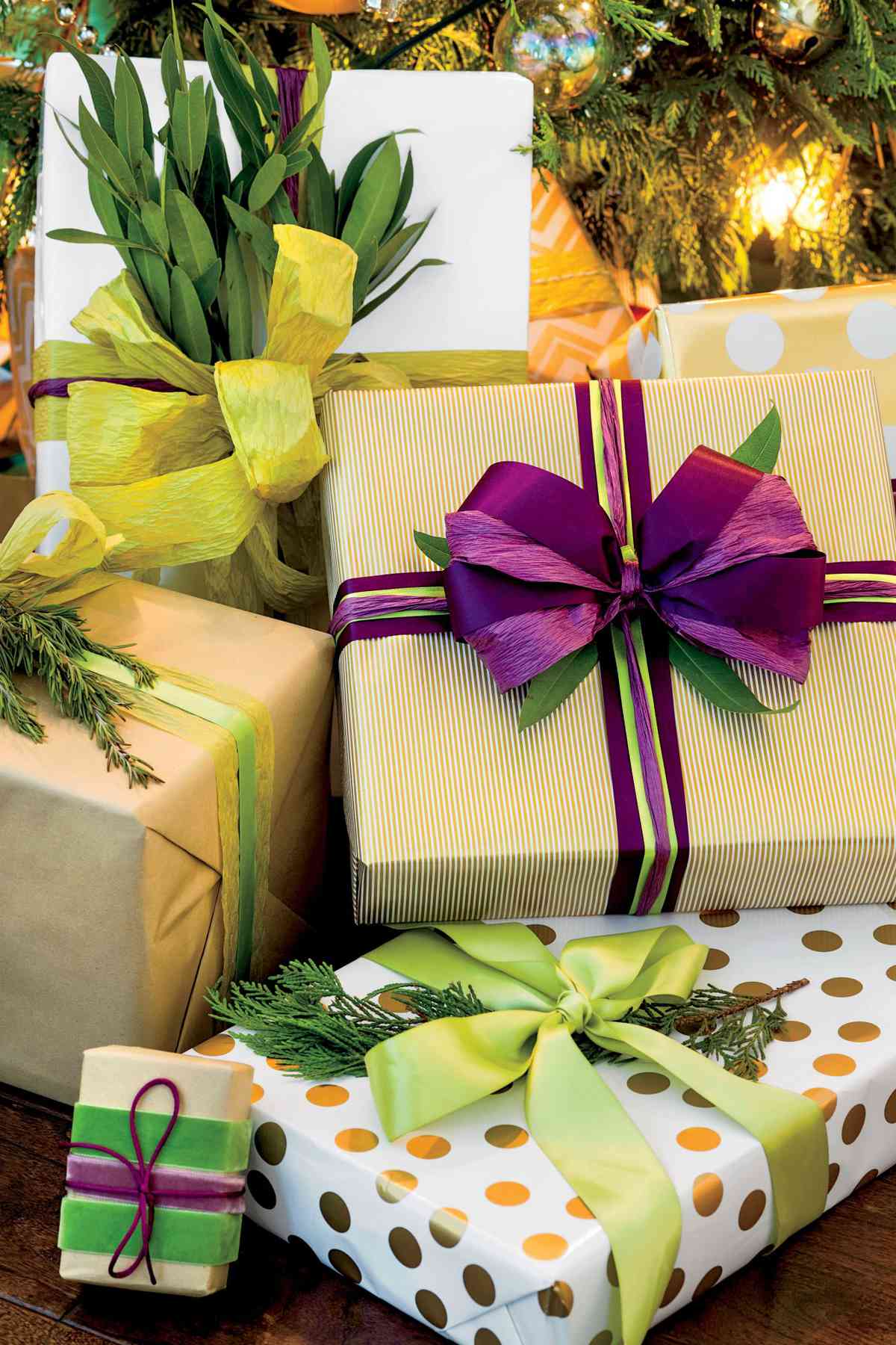 Purple and Green Wrapping Paper Color Scheme