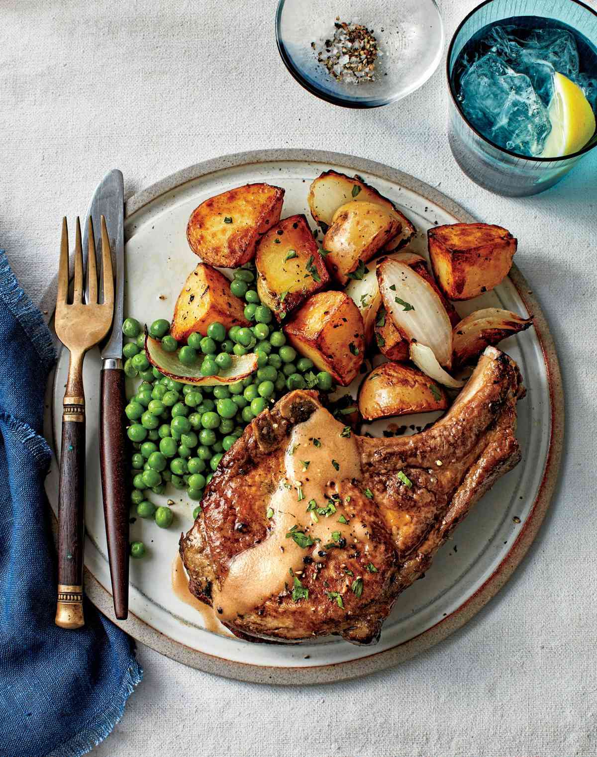 Simple Suppers Challenge: Fried Pork Chops with Peas and Potatoes