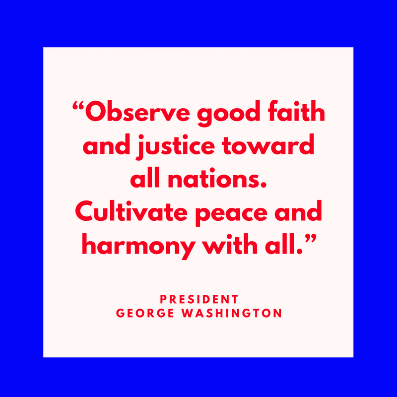 乔治·华盛顿总统谈到和平