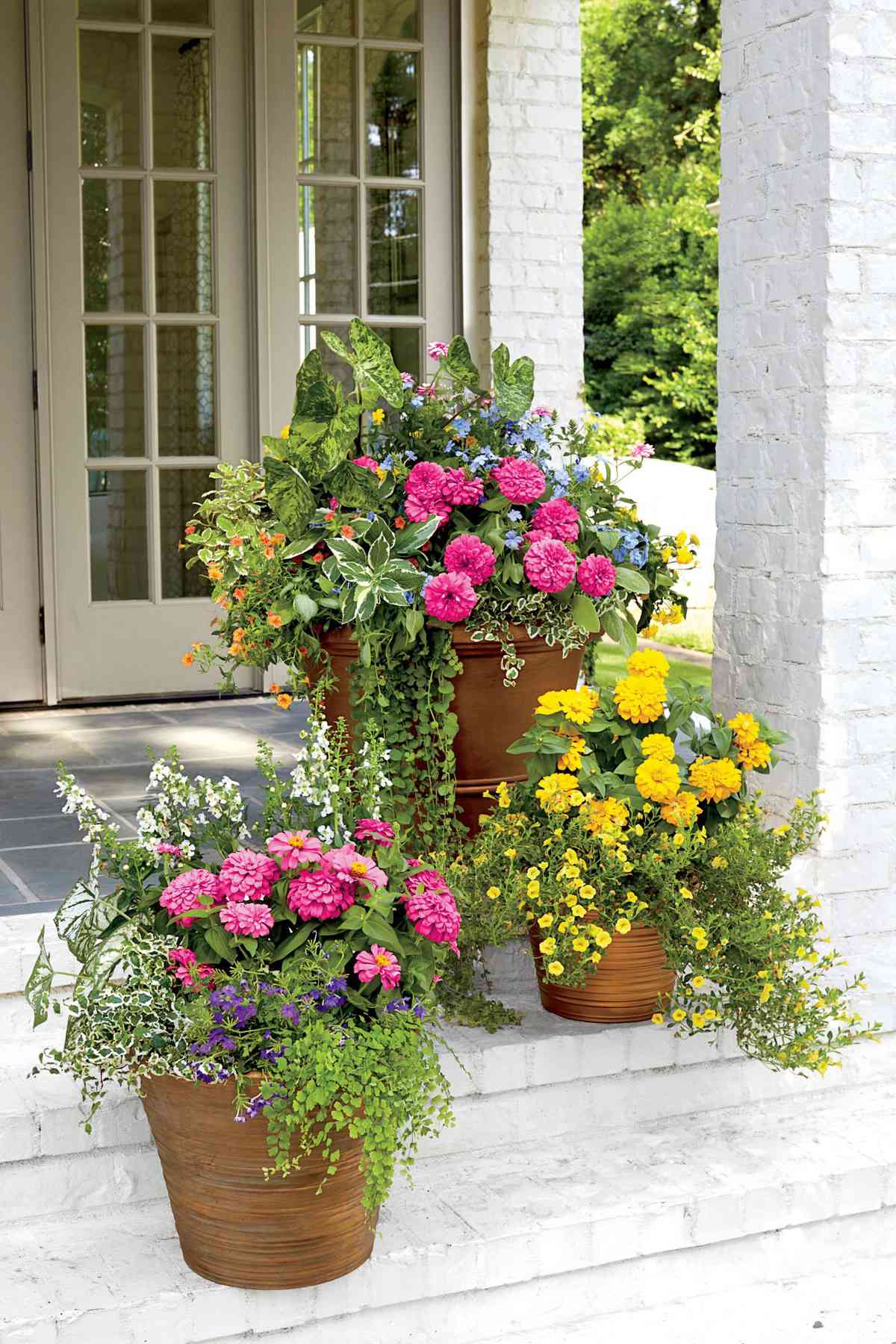 Front Door Container Gardens Southern Living - Front Porch Potted Plant Arrangement Ideas