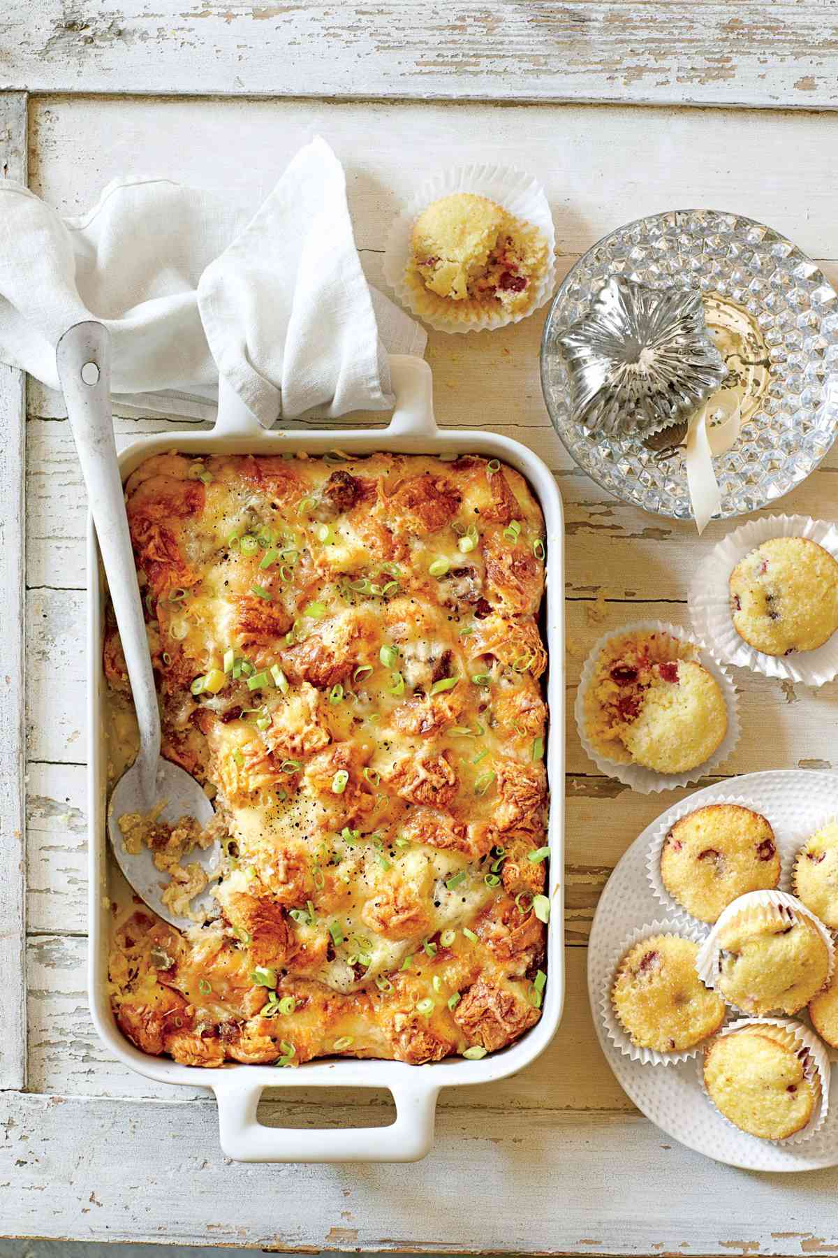 Cheesy Sausage-and-Croissant Casserole