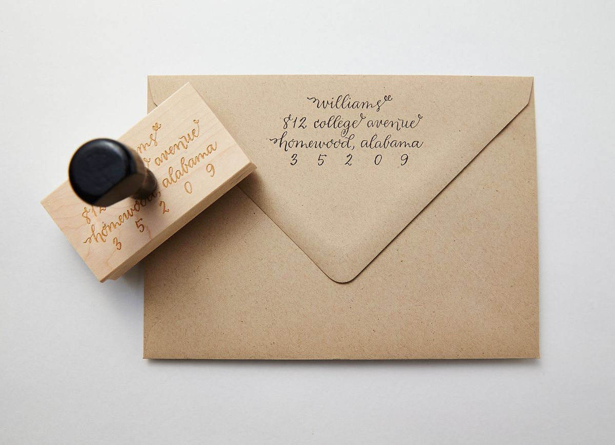 Calligraphy Return Address Stamp