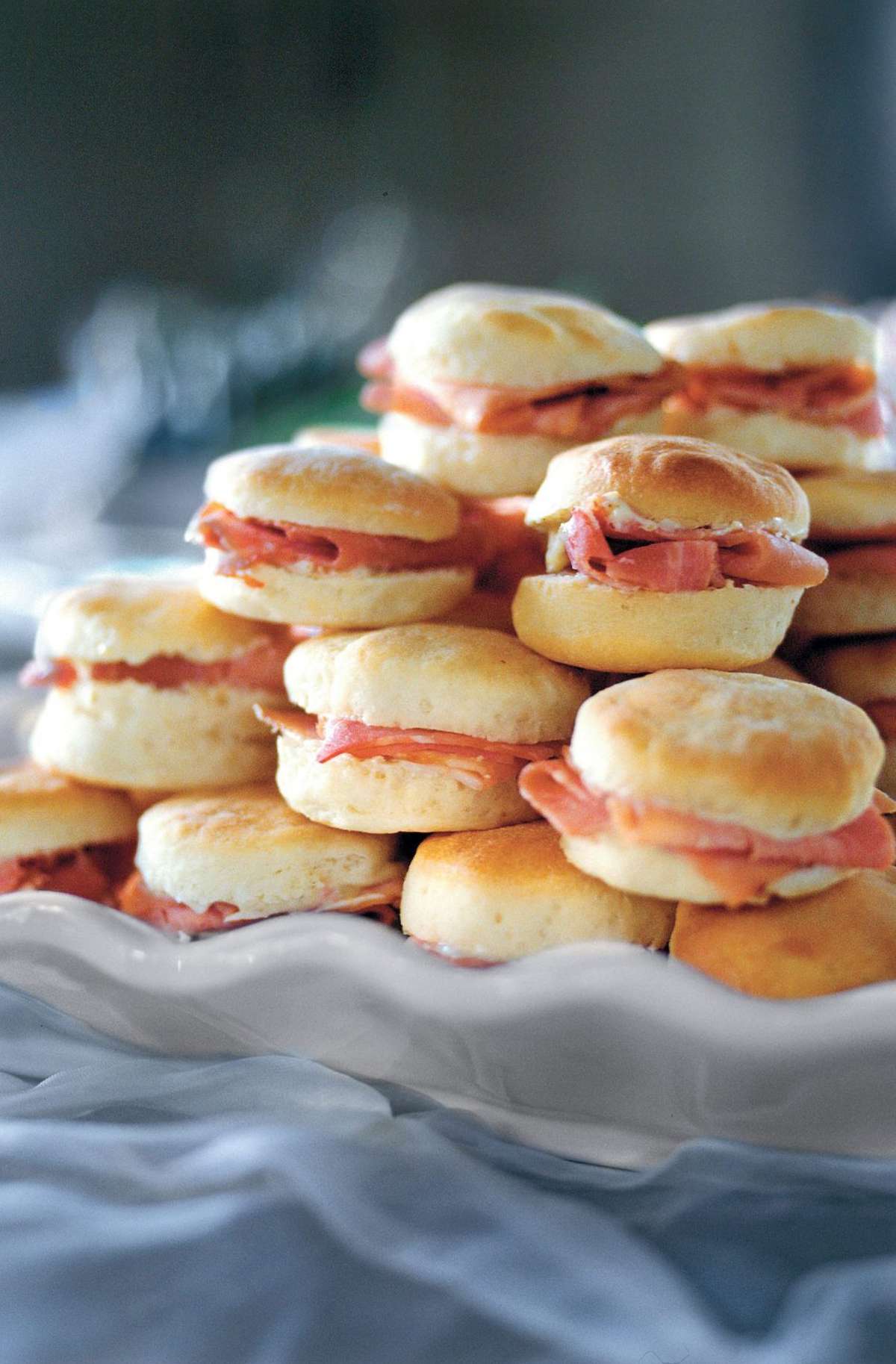 Ham-Stuffed Biscuits with Mustard Butter