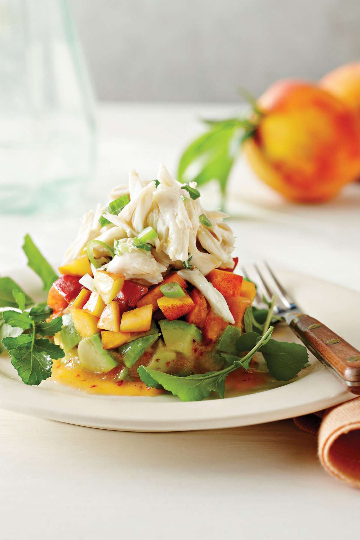 Crab Salad with Peaches and Avocados