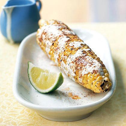 Grilled Mexican Corn with Crema