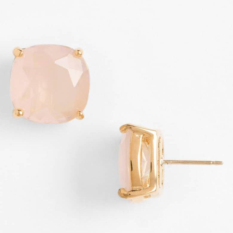 Gold-Wrapped Crystal Stud Earrings
