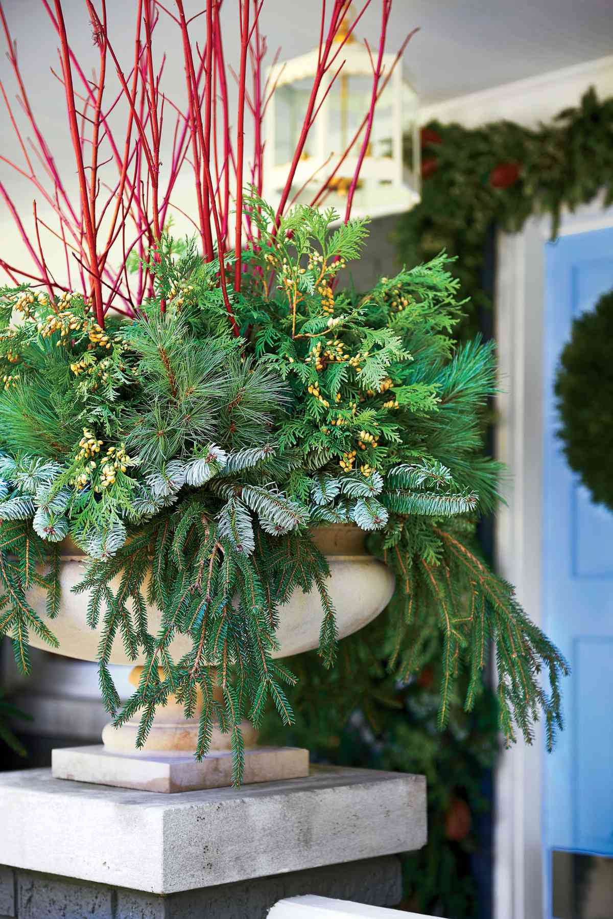 Add Holiday Color to Front Porch Planters
