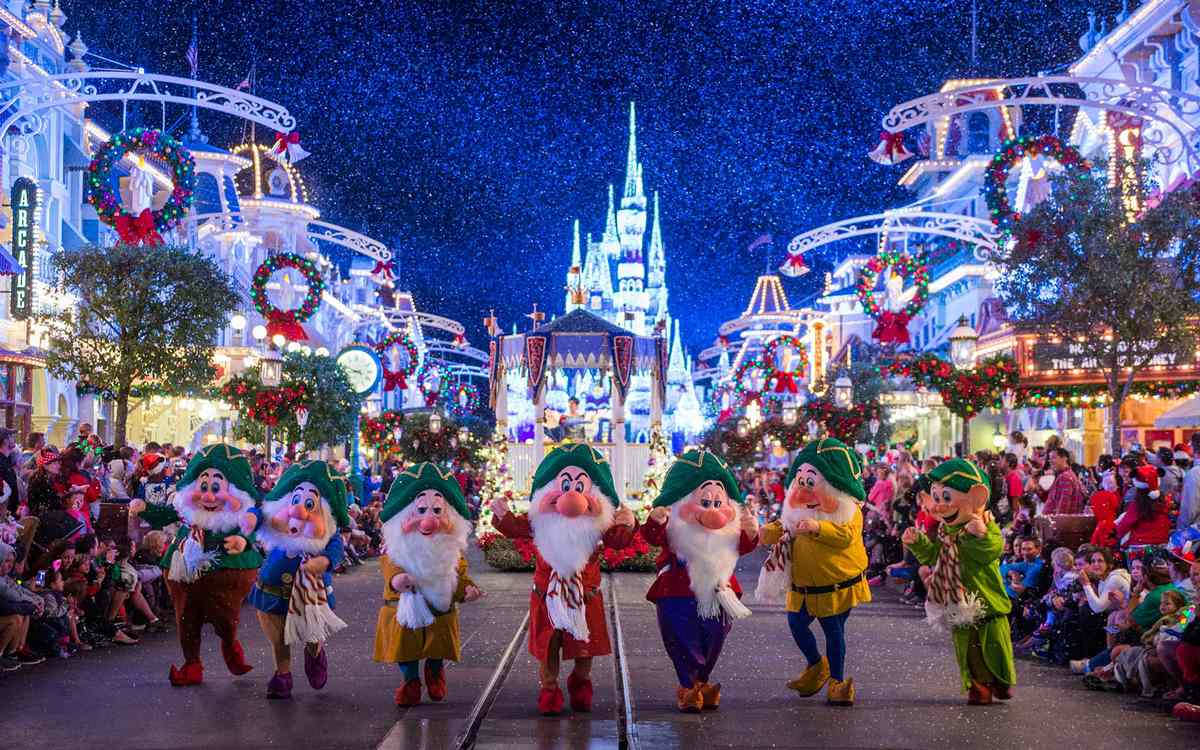 Walt Disney World Magic Kingdom at Christmas time
