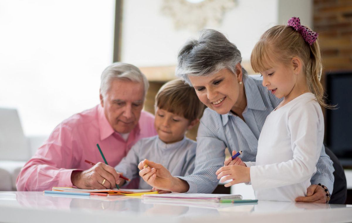 Grandparents Coloring with Grandkids