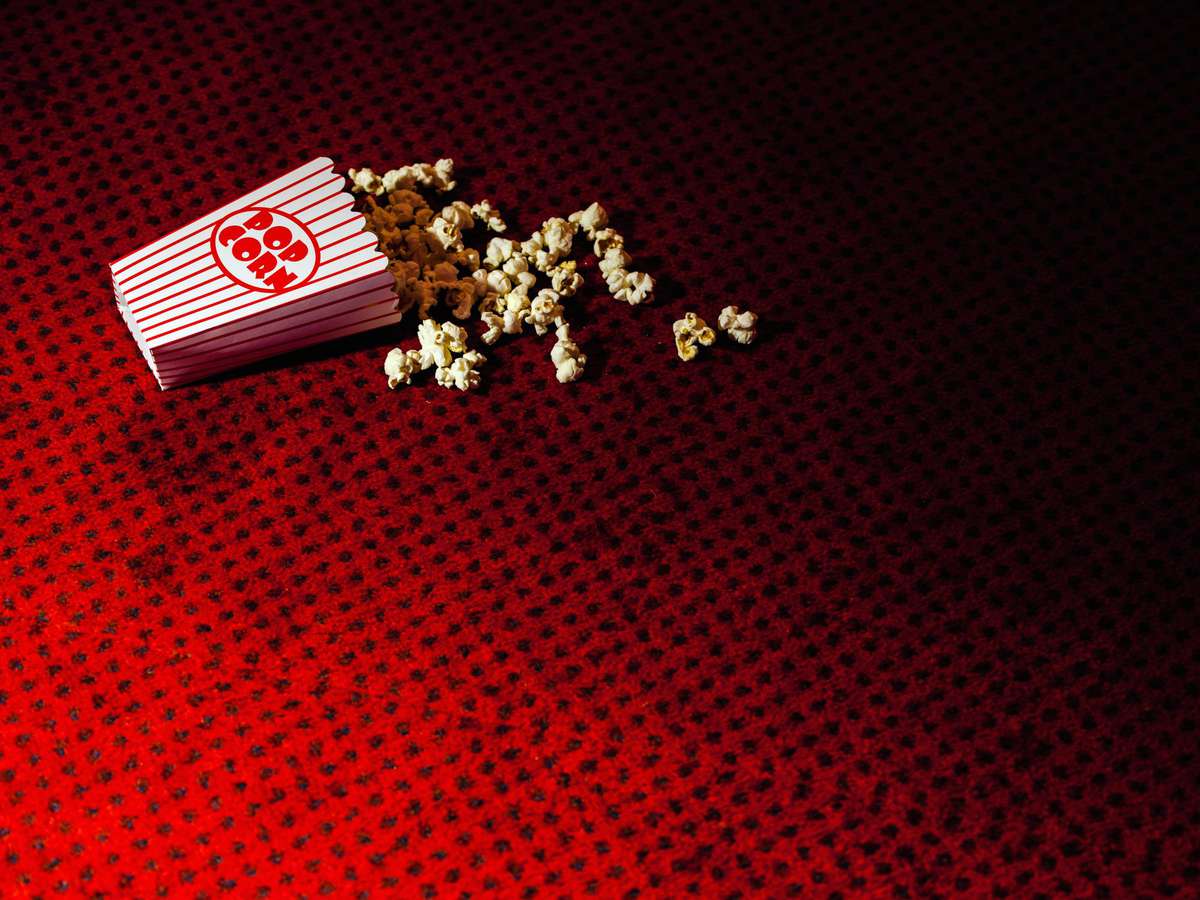 Fallen Popcorn on Movie Theater Floor